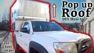 DIY Four Wheel Camper Build How to make a roof lifting popup mechanism [upl. by Lundell619]