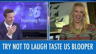 News Reporters Cant Stop Laughing At Word Blooper [upl. by Nalahs]