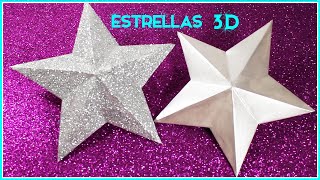 Estrella de Cartulina 3DChristmas Ornaments  Simple y Creativo [upl. by Derrik]