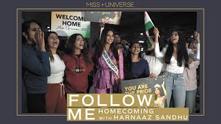 FOLLOW ME Harnaaz Sandhu HOMECOMING Part 1  Miss Universe [upl. by Auqenaj]