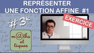 EXERCICE  Représenter une fonction affine 2 points  Troisième [upl. by Enattirb]