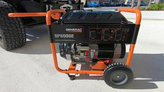 Generac Portable Generator  GP8000E [upl. by Euqinna]