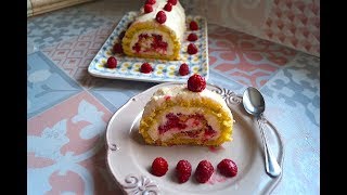 Bûche de Noël légère aux framboises [upl. by Mot276]