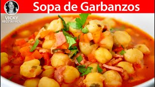 Sopa de Garbanzos  VickyRecetaFacil [upl. by Jose]