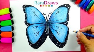 How to draw a BUTTERFLY  Cómo dibujar una MARIPOSA [upl. by Nnire]