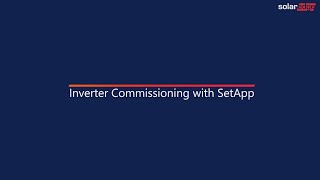 Inverter Commissioning with SetApp [upl. by Airual]