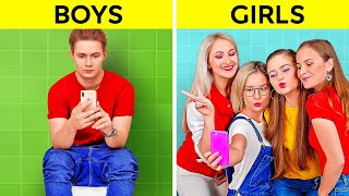 BOYS vs GIRLS  Morning Routine Moments And Fun Real Differences You Can Relate To By 123 GO BOYS [upl. by Waddington35]