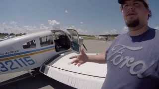 Piper PA28 Preflight Check takeoff and landing [upl. by Lefty279]