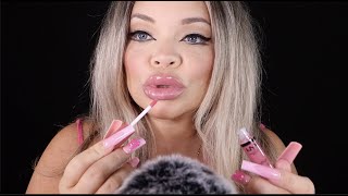 ASMR Lipgloss Application  Pumping  Mouth Sounds [upl. by Anem]