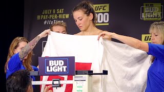 UFC 200 WeighIns Miesha Tates Tense Moment [upl. by Samohtnhoj]