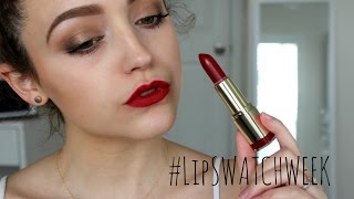 Milani Colorstatement Moisture Matte Lipsticks Lip Swatches Review  LipSwatchWeek [upl. by Boyt895]