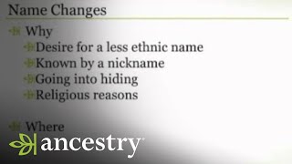 How to Handle Name Changes in Your Family Tree  Ancestry [upl. by Wye108]