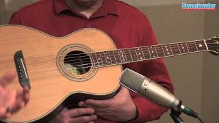 Washburn WP26SNS Parlor Acoustic Guitar Demo  Sweetwater Sound [upl. by Nomihs417]