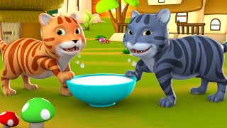 The Monkey And Two Cats 3D Animated Hindi Moral Stories for Kids बंदर और दो बिल्लियों कहानी Tales [upl. by Tandi]