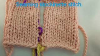 Seaming stockinette stitch [upl. by Enyawed]