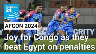 AFCON 2024 Joy for DR Congo as they beat Egypt on penalties to reach quarterfinals • FRANCE 24 [upl. by Fransis]