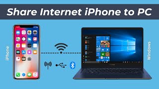 Share Internet from iPhone to Windows PC via USB Hotspot Bluetooth [upl. by Hacker]