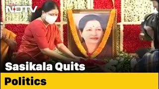 Expelled AIADMK Chief VK Sasikala Quits Politics Ahead Of Tamil Nadu Polls [upl. by Wittenburg]