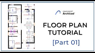 ArchiCAD 24  Floor Plan Tutorial Part 01 [upl. by Mamie]