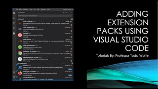 Visual Studio Code Tutorial  How to add extension packs VSCODE [upl. by Sabah]