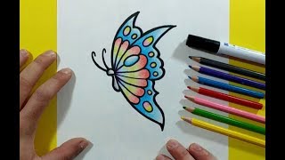 Como dibujar una mariposa paso a paso 17  How to draw a butterfly 17 [upl. by Enaitsirhc894]