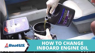 Changing Oil In Inboard or IO Boat  BoatUS [upl. by Adnomal648]