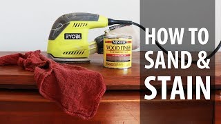 DIY How to Sand and Stain Furniture [upl. by Nosreip]