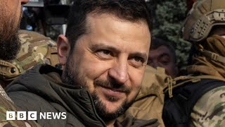 Ukraine’s President Zelensky visits liberated Kherson  BBC News [upl. by Eitisahc]