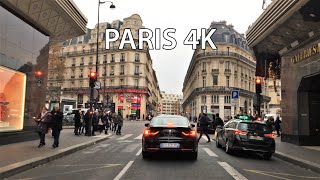 Paris 4K  Classic Paris Streets  Driving Downtown [upl. by Odraode]