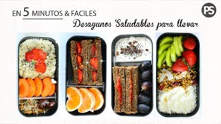 4 DESAYUNOS PARA LLEVAR EN 5 MINUTOS  FACILES amp SALUDABLES [upl. by Ennire]