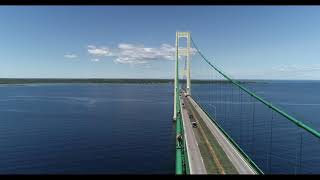 Mackinac Bridge drone footage [upl. by Retluoc]