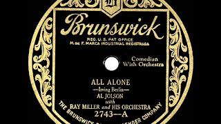 1925 HITS ARCHIVE All Alone  Al Jolson [upl. by Eronel]