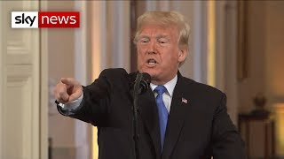 Angry Donald Trump clashes with CNN reporters at news conference [upl. by Ainahs690]