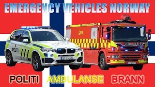 🚨 Norway Fire Engines Police and Ambulance Responding collection [upl. by Caresa]