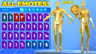 GOLD MIDAS SKIN Showcase with All Fortnite Dances amp Emotes Chapter 2  Season 2 Tier 100 Skin [upl. by Manson]