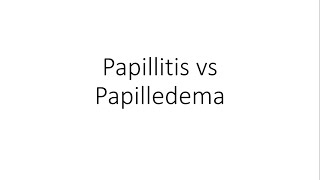 Papillitis vs Papilledema  Ophthalmology [upl. by Godart]