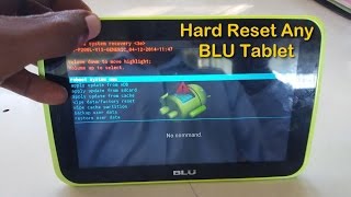 Hard Reset Any BLU Tablet [upl. by Birkle]