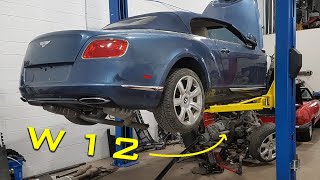 Removing a W12 from a Bentley Continental GTC [upl. by Nnylanna]