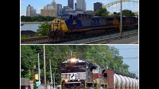 Railfanning Pittsburgh Area NS And CSX HD [upl. by Naitsirk]