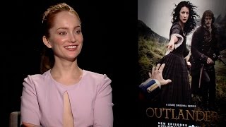 OUTLANDER Lotte Verbeek Talks Geillis’ Big Reveal and Naming Costumes [upl. by Ayatahs984]