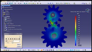 Gear simulation Catia V5 FEM Structure Analysis [upl. by Yelats477]