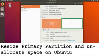 Resize Primary Partition and unallocate space on Ubuntu  Part 1 [upl. by Ibob]