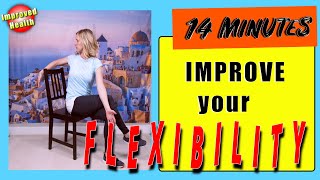 SEATED STRETCHING ROUTINE  Chair Exercises  Beginner Flexibility Routine [upl. by Niwri]