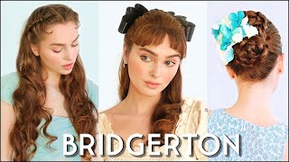 3 daphne quotBRIDGERTONquot hairstyles🐝 modern regency hair tutorial [upl. by Thackeray]