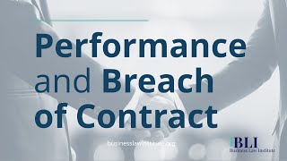 Performance and Breach of Contract Material Breach Immaterial Breach Anticipatory Breach [upl. by Naol]