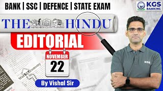 The Hindu Editorial Analysis 22 November  Editorial by Vishal Sir Bank SSC Defence amp State Exam [upl. by Ahseya562]