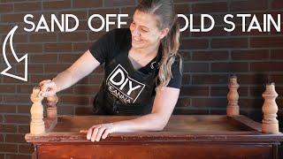 Sand Off Old Stain  Dresser Makeover Part 1 [upl. by Asilad]