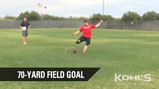 70Yard Field Goal  Andrew Baggett  Kohls Kicking Pro Combine [upl. by Clarey]