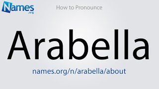 How to Pronounce Arabella [upl. by Ihab]