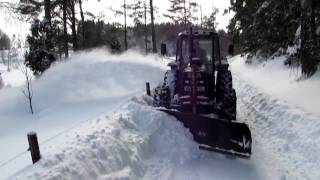 Valmet 455 snöröjning med Ilsbo snöslunga [upl. by Hedwiga]